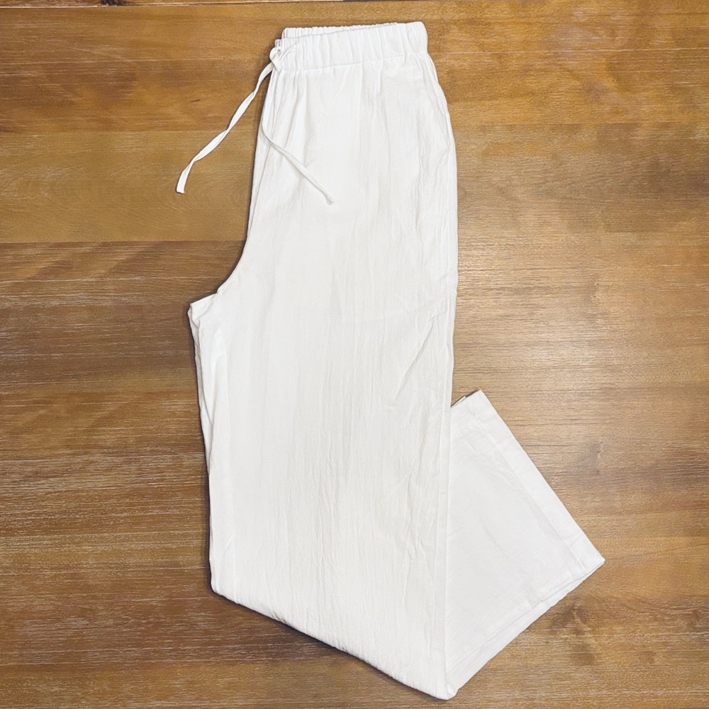 White Drawstring Pants - Picture 4 of 11